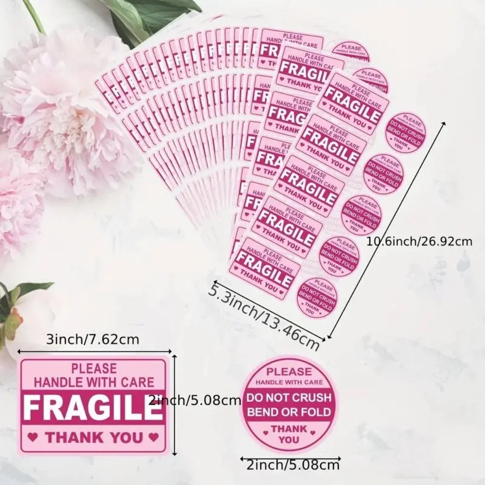 100pcs Fragile Please Handle With Care Stickers